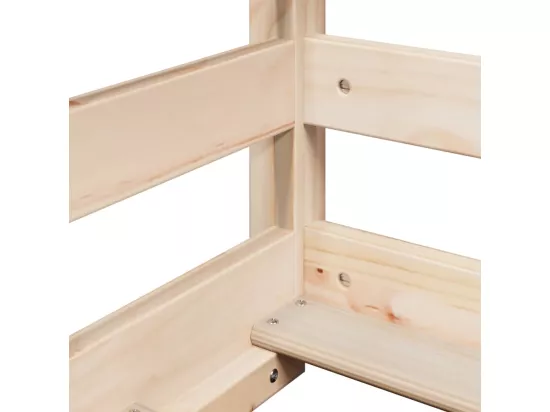 Lit haut sans matelas 90x190 cm bois de pin massif