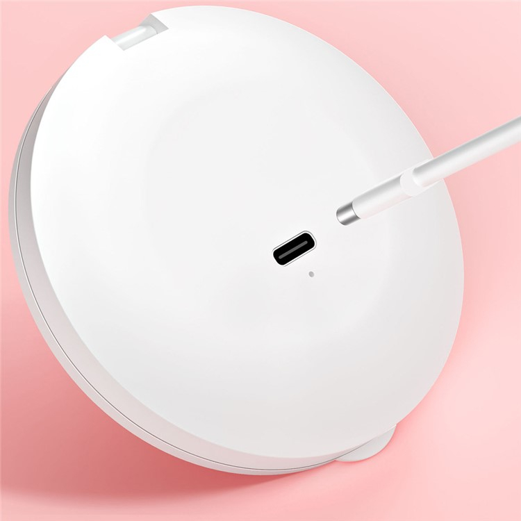 (Ø8cm) LED Make Up Taschen Schminkspiegel Wiederaufladbarer USB Reise Kosmetik Spiegel - Schwarz