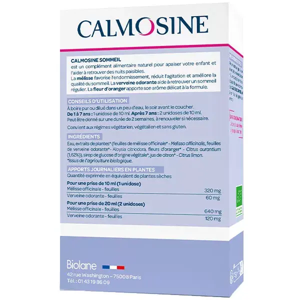 Calmosine Sommeil Bio Endormissement Qualité du Sommeil Bébé 14 dosettes