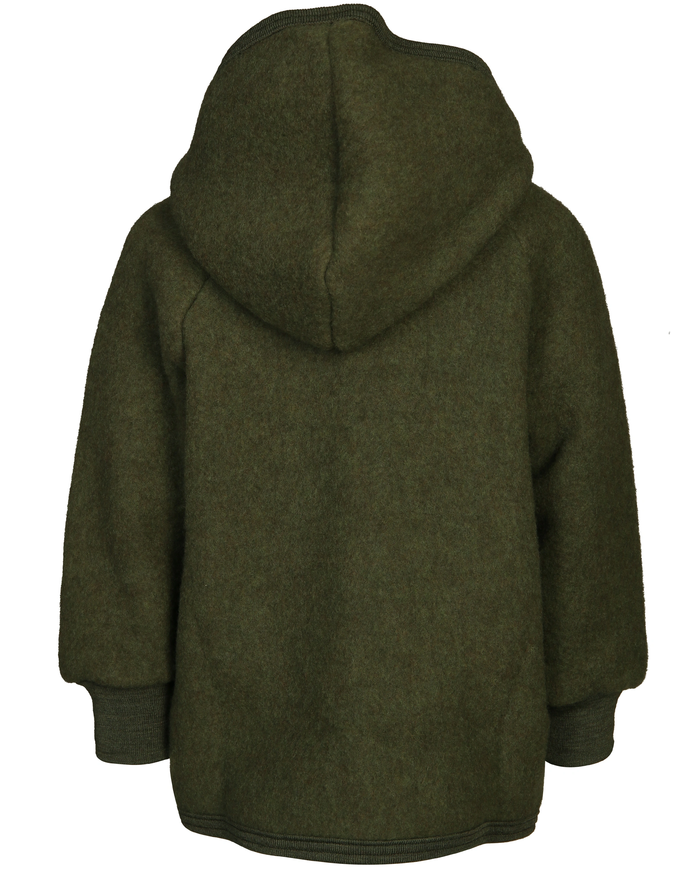 Wollfleece-Kapuzenjacke HOLZKNÖPFE in schilf melange