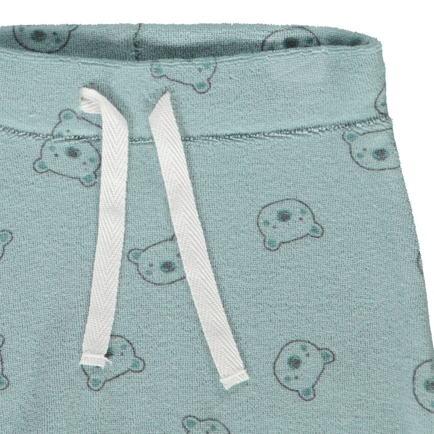 Ensemble court 2 pièces en éponge motif ourson pour bébé garçon - Bleu
