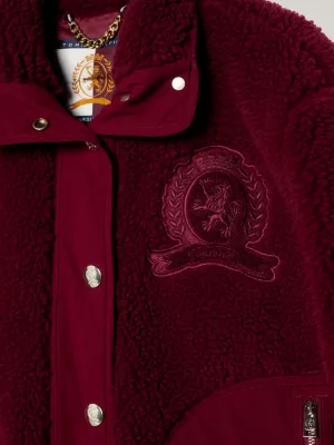 Jaqueta Varsity Relaxed com Forro de Pele Sintética Crest