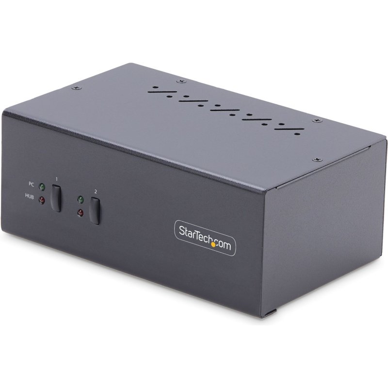 StarTech.com Switch KVM 2 Ports pour Deux Moniteurs, 4K60Hz, 2 Ports USB 5Gbps, 2 Ports USB 2.0 HID - Commutateur KVM DisplayPort avec Commutation par Touches, Conforme TAA - Protection ESD Niveau 3