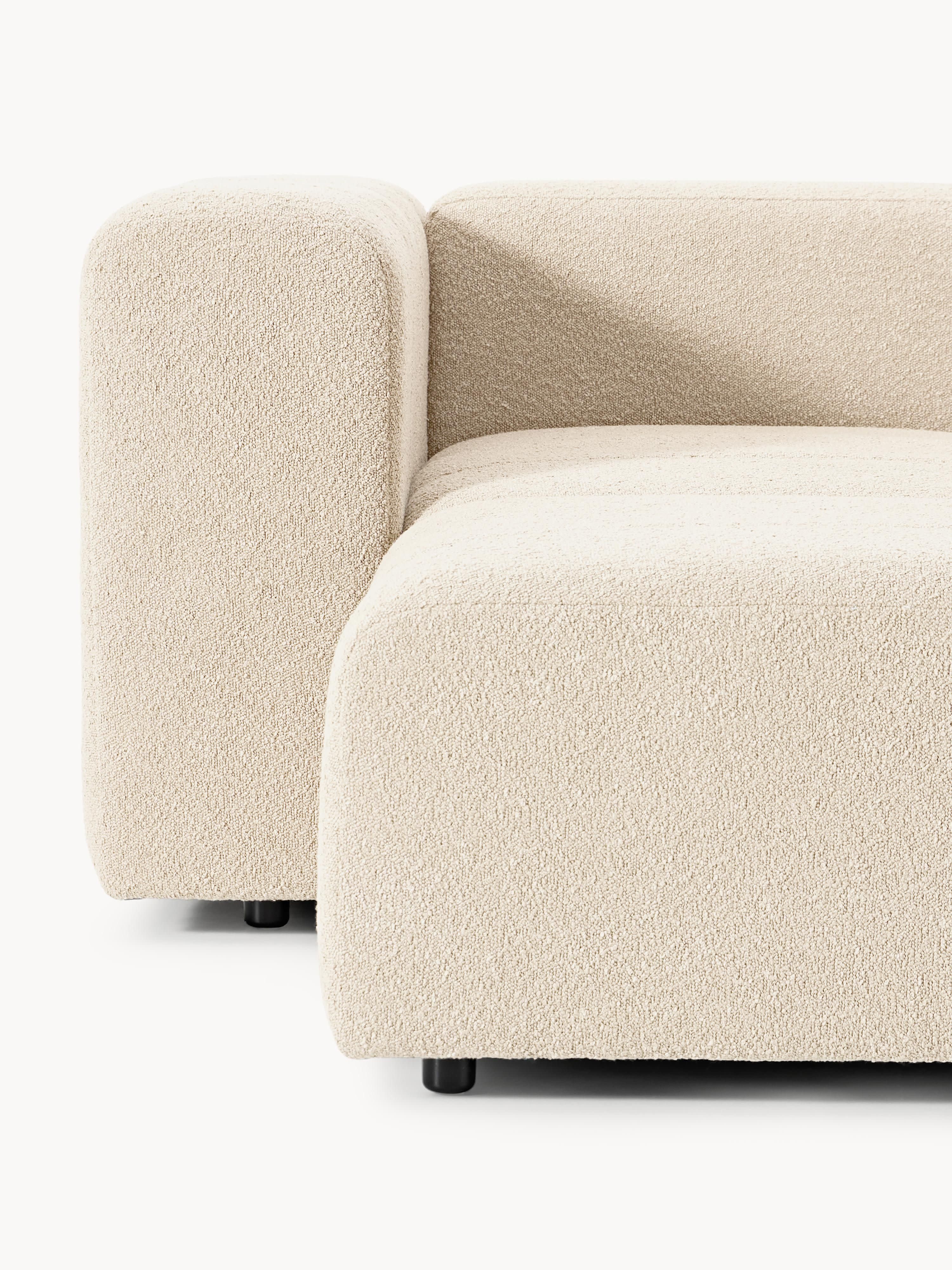 Modulaire bouclé bank Lena (4-zits) met poef (links/rechts)