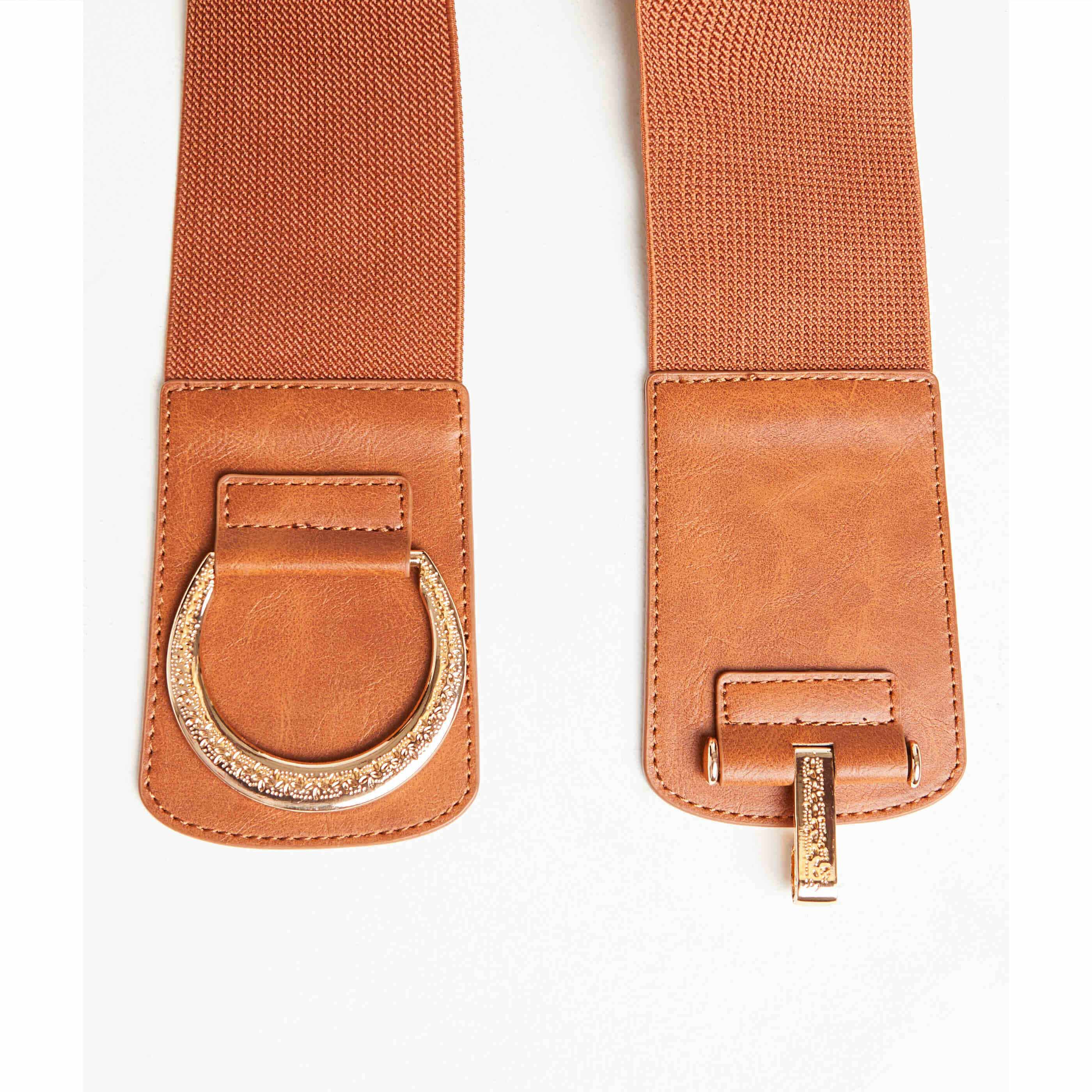 Ceinture large élastique femme - CAMEL