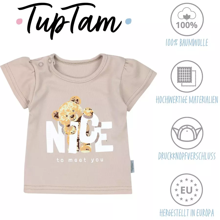 TupTam Baby Mädchen Kurzarm T-Shirt 5er Set rosa Modell 1