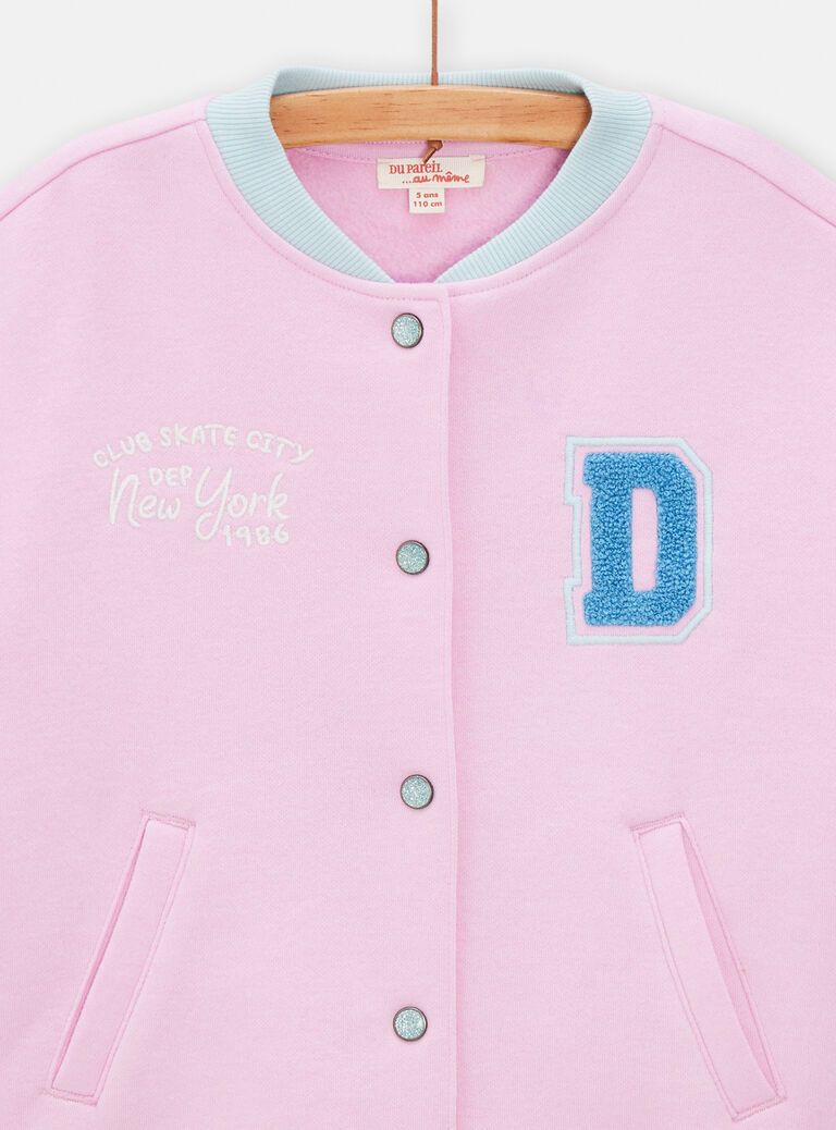 Cardigan rose en molleton façon teddy pour fille