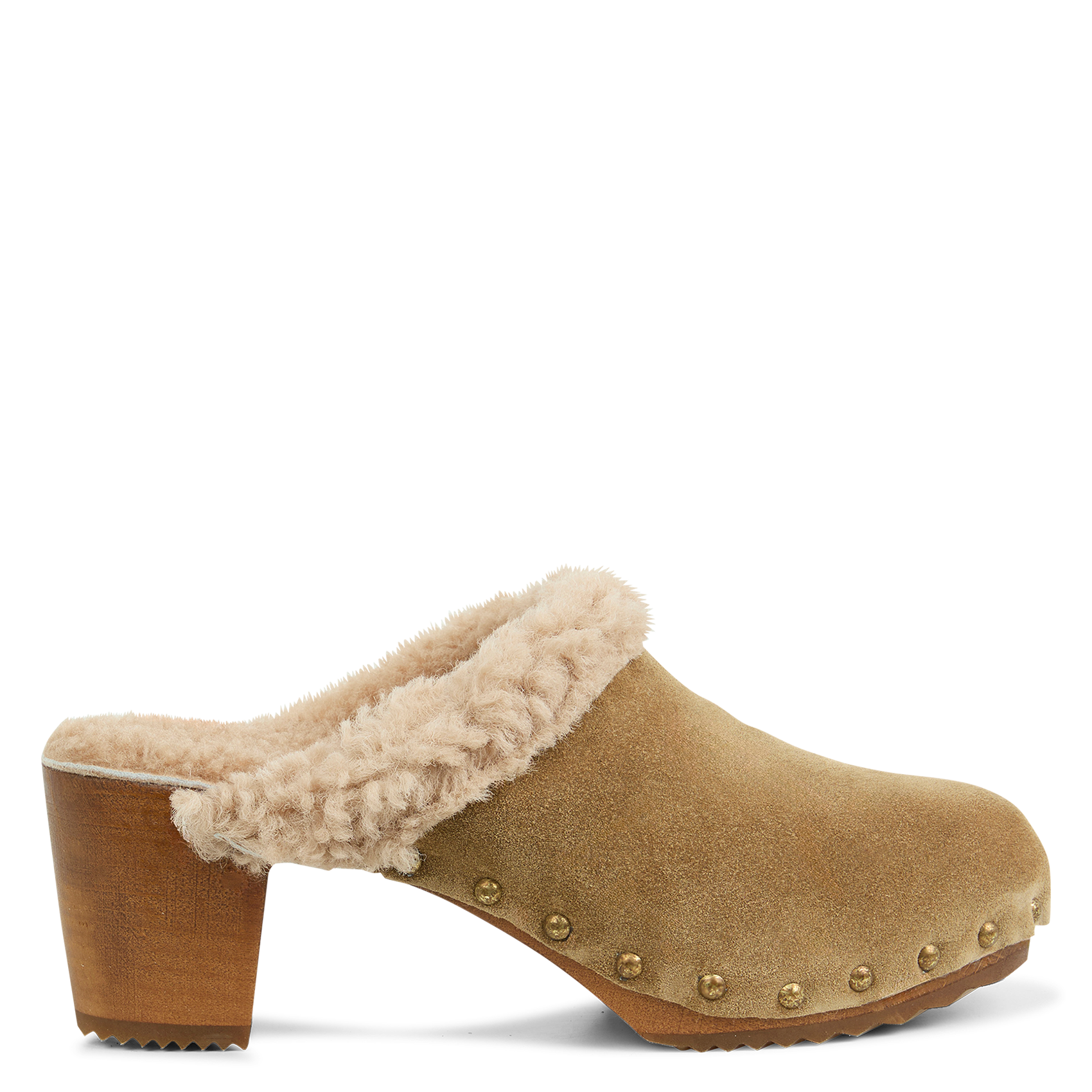 CANDICE - Sabot fourré en cuir| Beige