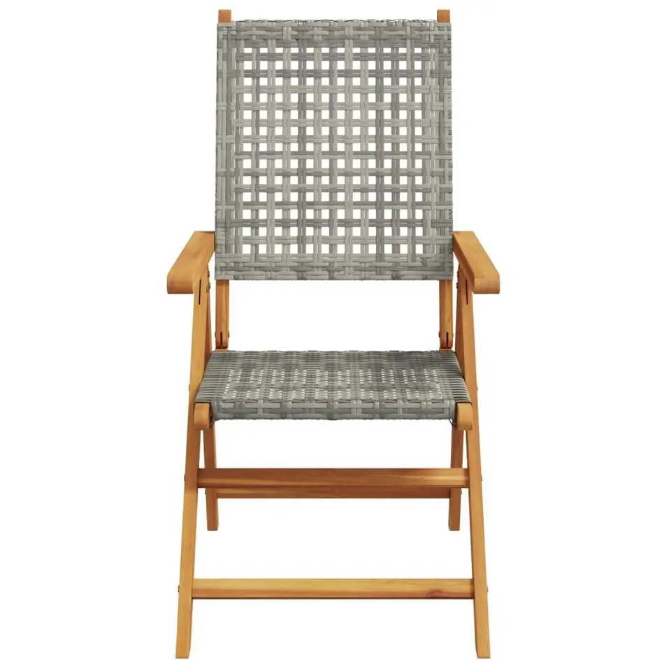 vidaXL - Tuinstoelen - Grijs - Acaciahout en poly rattan - 2 stuks
