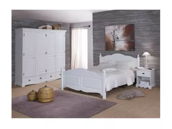 Chambre Blanche Lit 160 Armoire Chevet