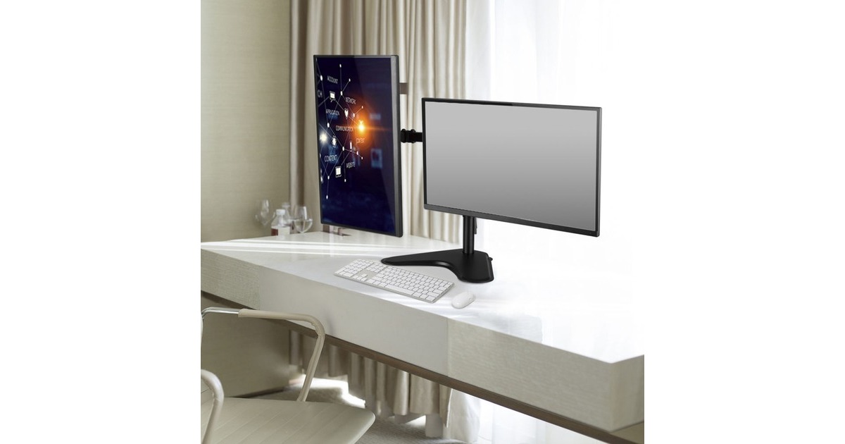 ACT ConnectivityMonitorarm op voet, 2 schermen  (Zwart)