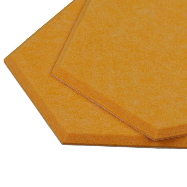 Gule sekskanter for tavle med filt - 6 stk