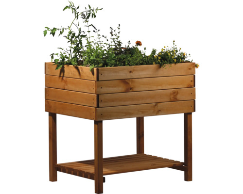 Verhoogd tuinbed op palen, dobar Kubus, 78 x 58 x 78 cm, lichtbruin