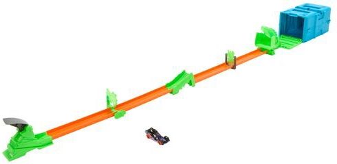 Hot Wheels - Baanset met 1 Hot Wheels Auto - Baanbouwset met giftige kleuren