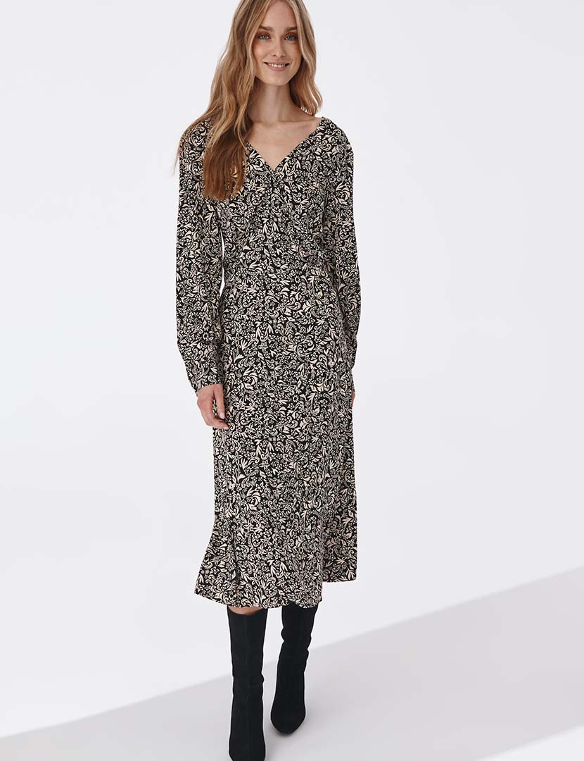 Black Flowing Midi Dress