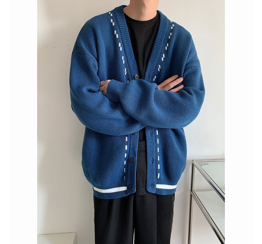Freehop - V-hals vest met contrasterende rand