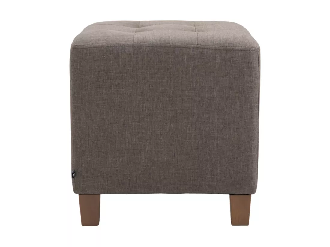 Lot de 2 Tabouret - Tissu & Bois - Taupe - Pharao