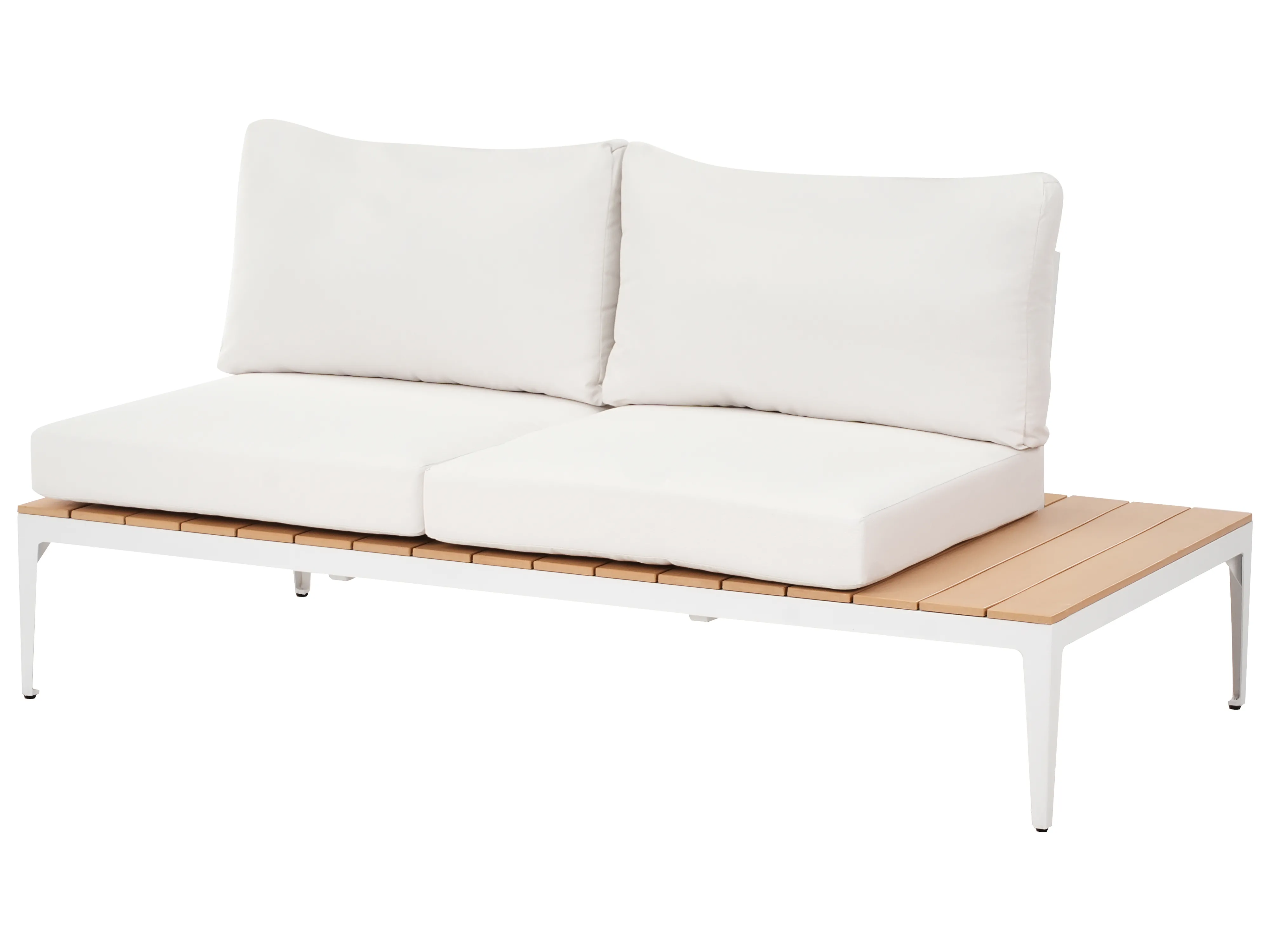 Tuin hoekloungeset met tafel 5-zits POSITANO Gebroken wit