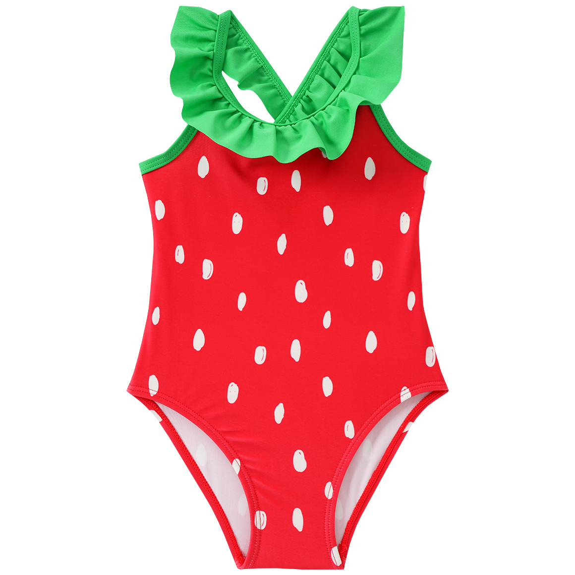 Famy Baby Badeanzug mit Erdbeer-Motiv rot