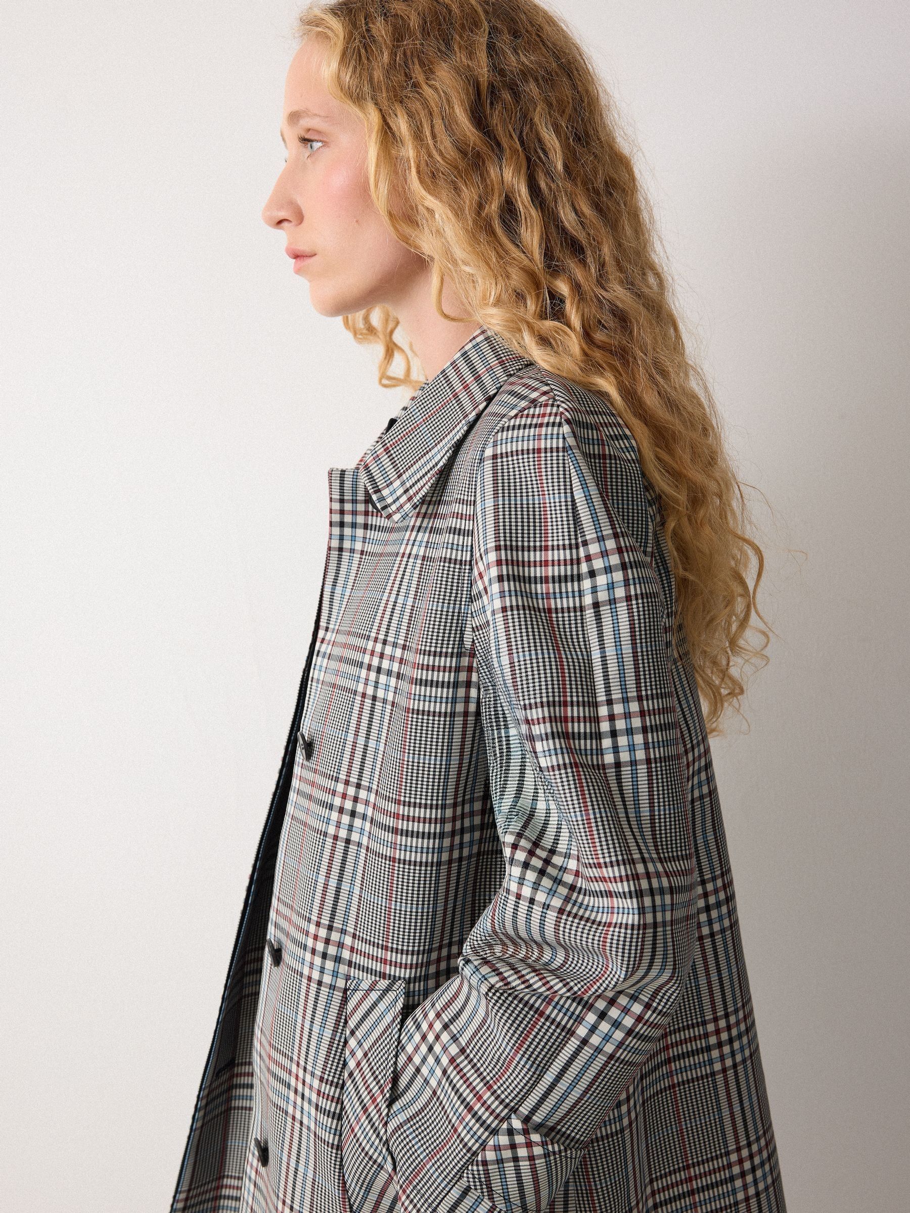 Jigsaw Bonded Cotton Check Coat