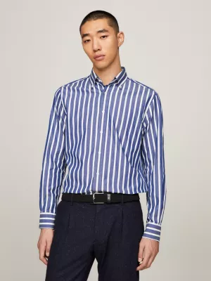 Camisa Oxford listrada de corte regular