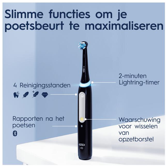 Oral-B iO 4 Zwart & Wit 2 Elektrische Tandenborstels By Braun