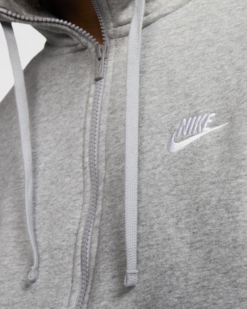 Sweat zippé à capuche Nike Sportswear Club Fleece Gris pour homme