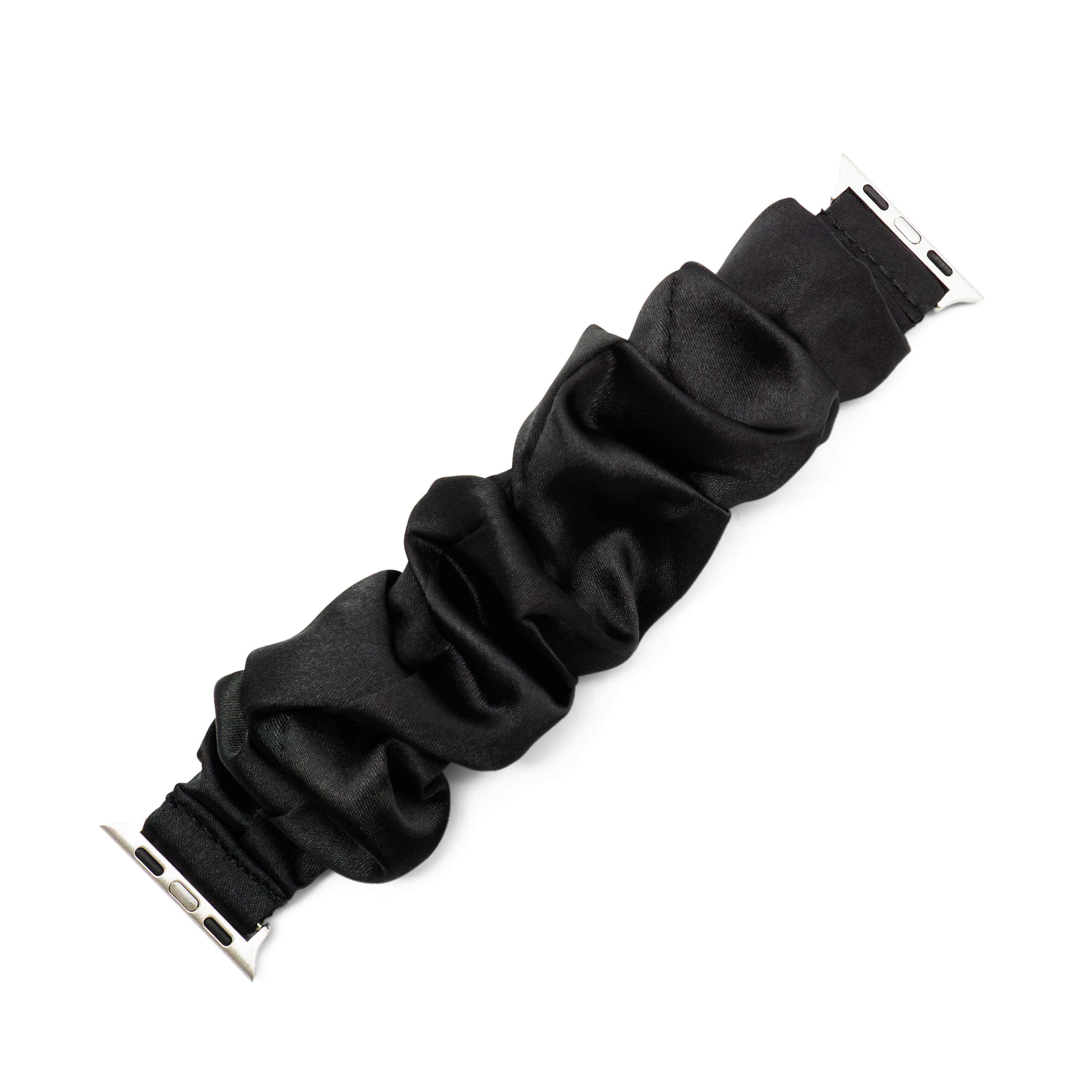 Apple Watch (42/41/40/38 mm) Stoff Ersatz Armband Scrunchie (Gelenkumfang: 170-225mm) - Schwarz