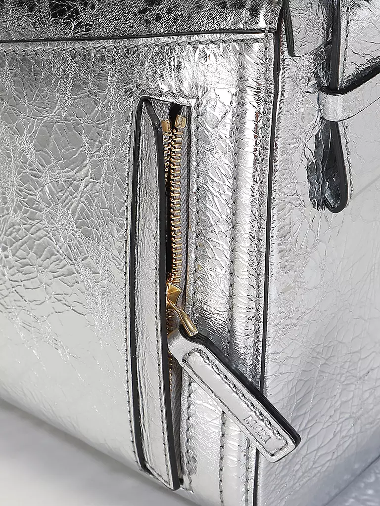 MCM Ledertasche - Umhängetasche DIAMANT Small silber