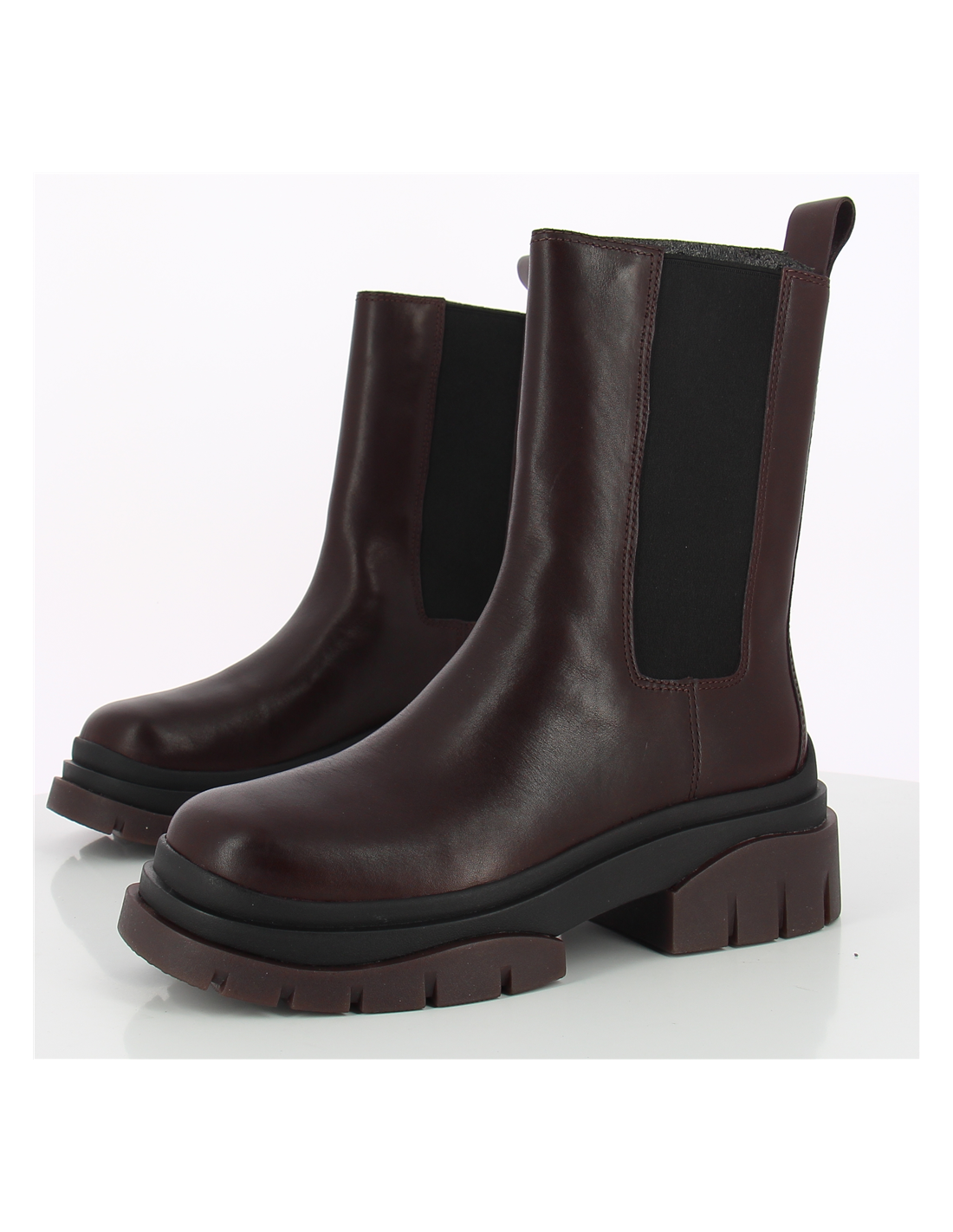 ash bottines chelsea femme storm cuir bordeaux