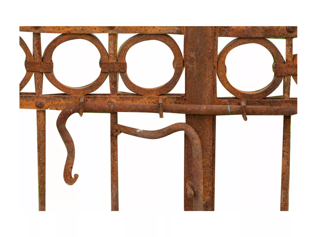 BISCOTTINI Portail - Fer Forgé Finition Antique - Clôture en Fer - Portail en Métal - Porte Décorative - Portail d'Entrée - 400x10x289cm - Une Pièce