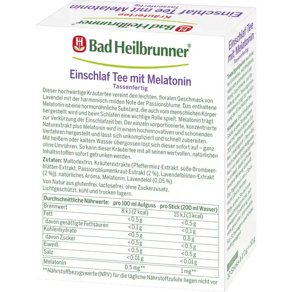 Einschlaf Tee mit Melatonin