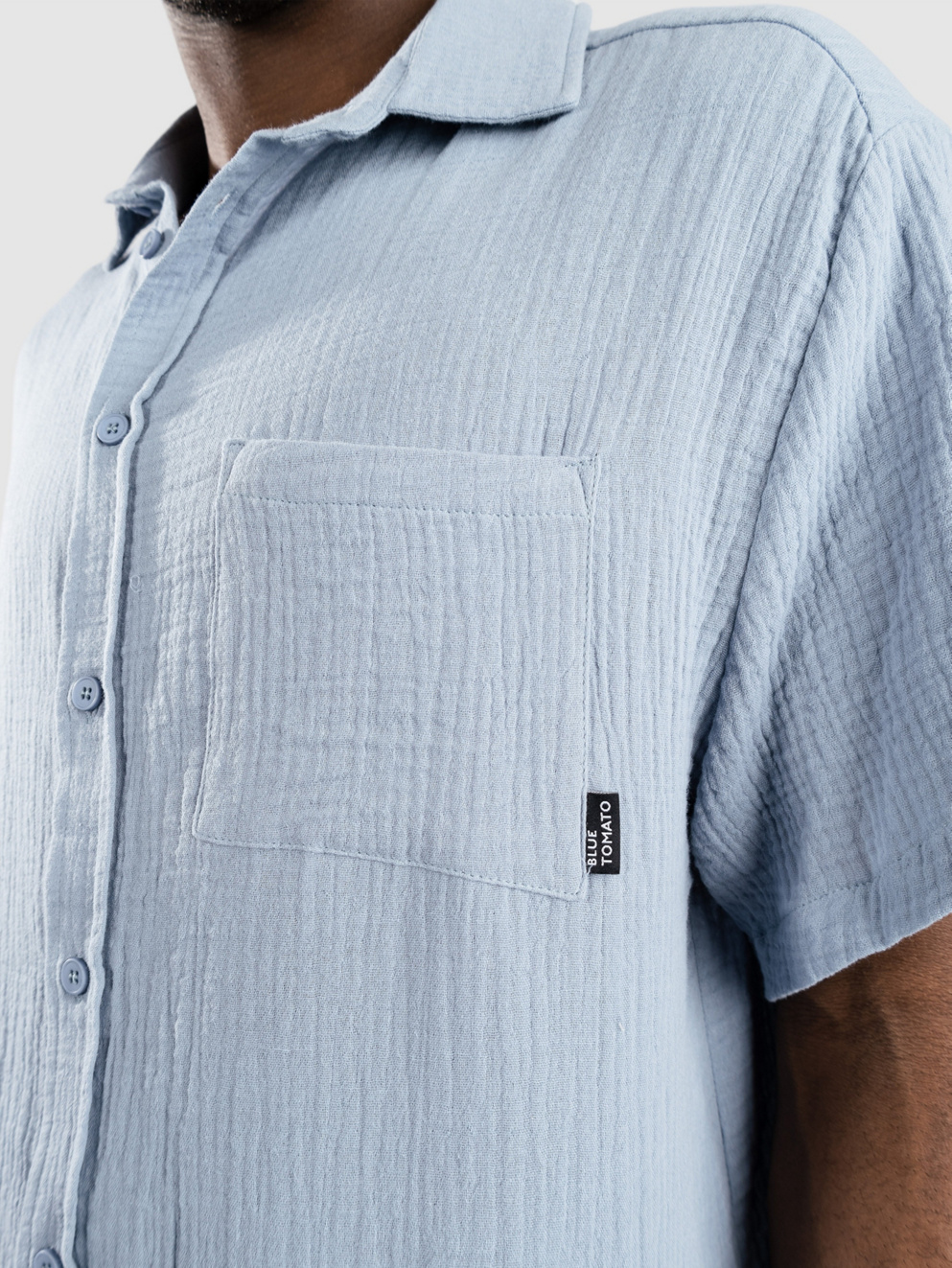 Blue Tomato Plain Linen Shirt elemental blue