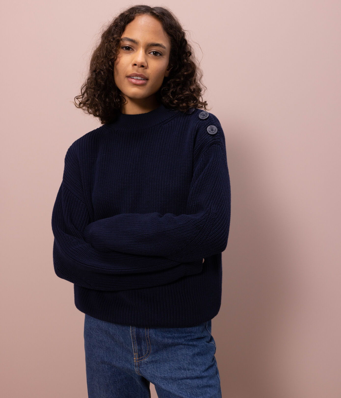 Pull en côte anglaise en coton Femme