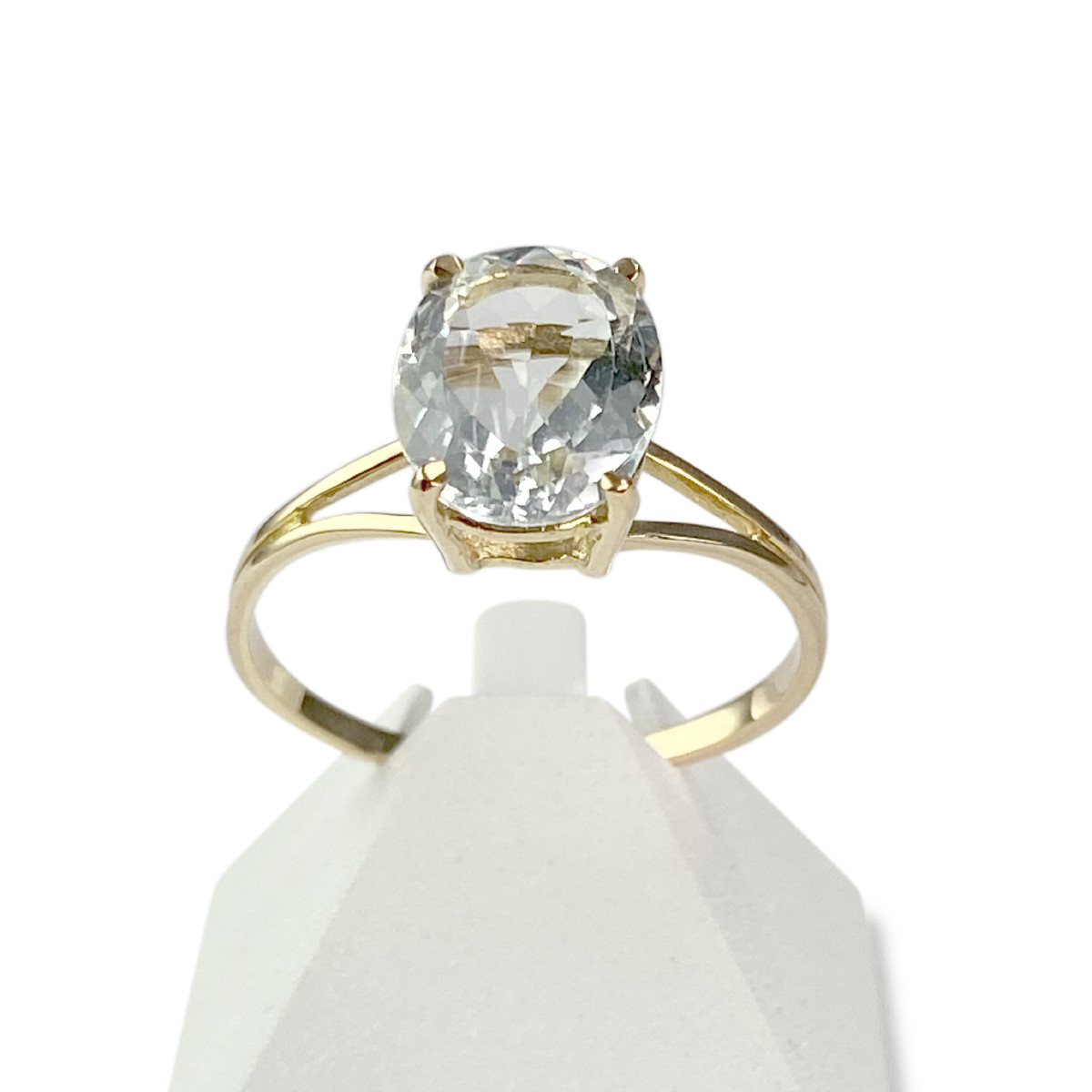 Bague d'occasion or 750 jaune aigue marine