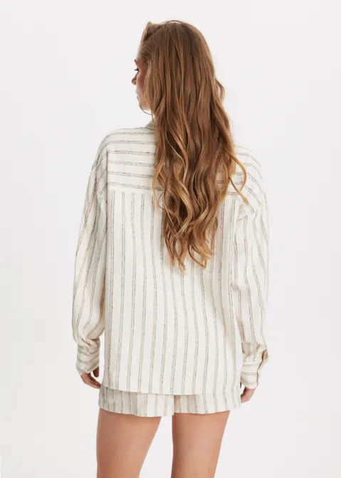 Gestreepte blouse off-white (ECRU)