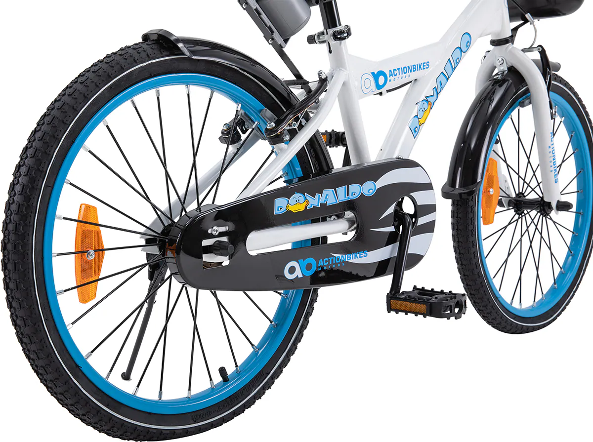 Actionbikes Kinderfahrrad Donaldo 20 Zoll, V-Brake-Bremsen, höhenverstellbar, Seitenständer, Korb