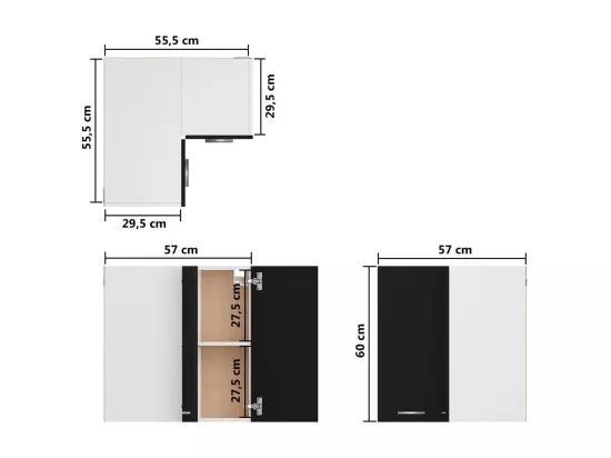 Armoire d'angle suspendue 