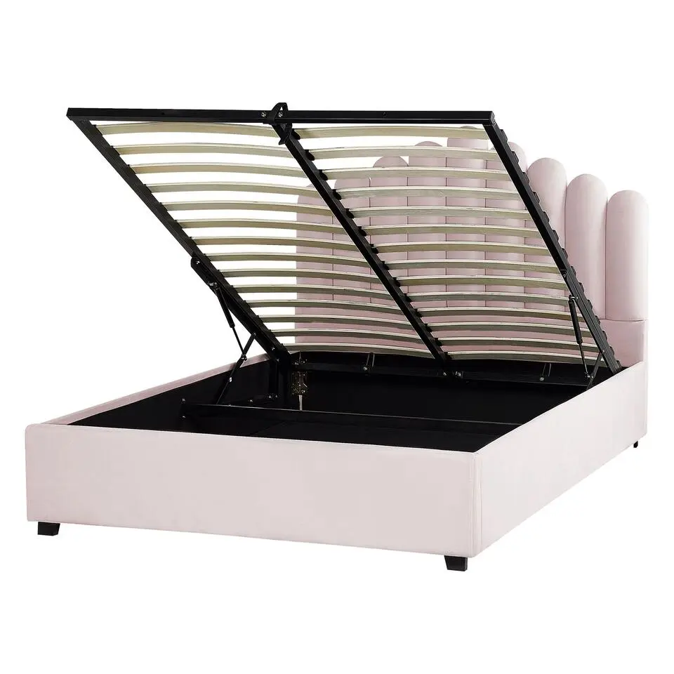 VINCENNES - Bed met opbergruimte - Roze - 140 x 200 cm - Fluweel