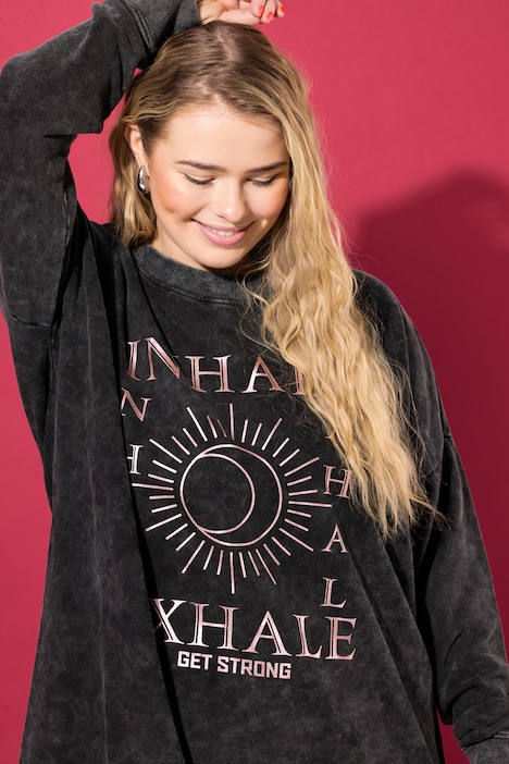Sweatshirt, very Oversize Shape, Yoga Print
