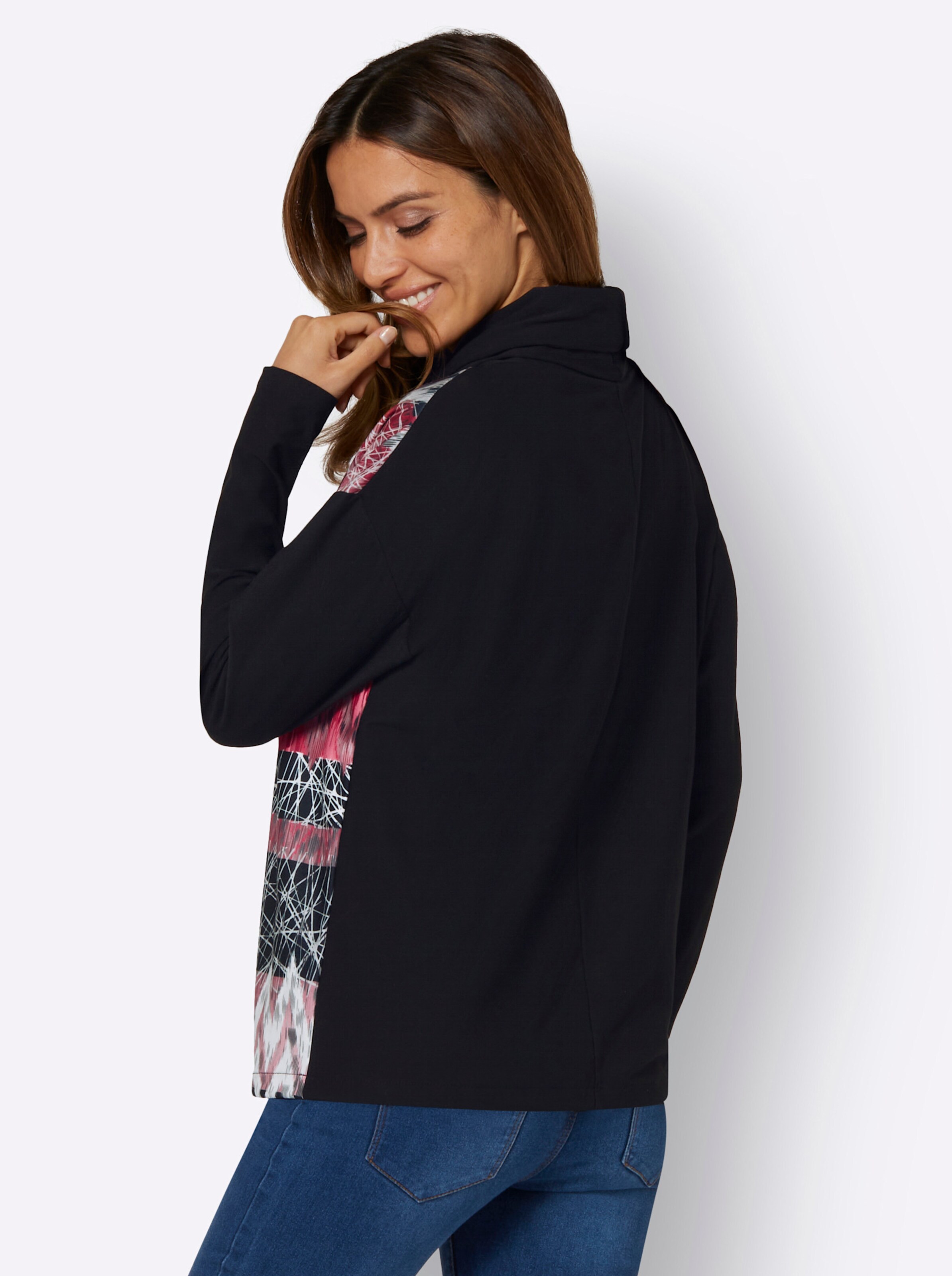 Shirt in kirsche-schwarz-bedruckt