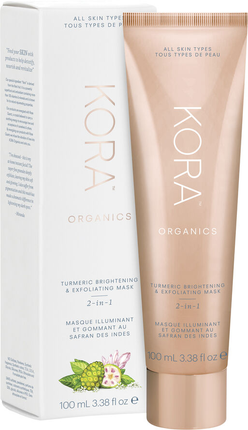 KORA Organics Turmeric Brightening & Exfoliating Mask, 2-in-1