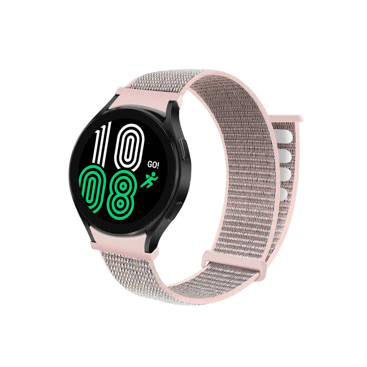 Nylon armbånd No-Gap Samsung Galaxy Watch 4 (44mm) - Pink Sand