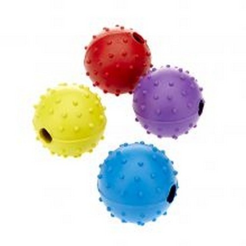 Bola de brinquedo com relevo e sino para cães, várias cores