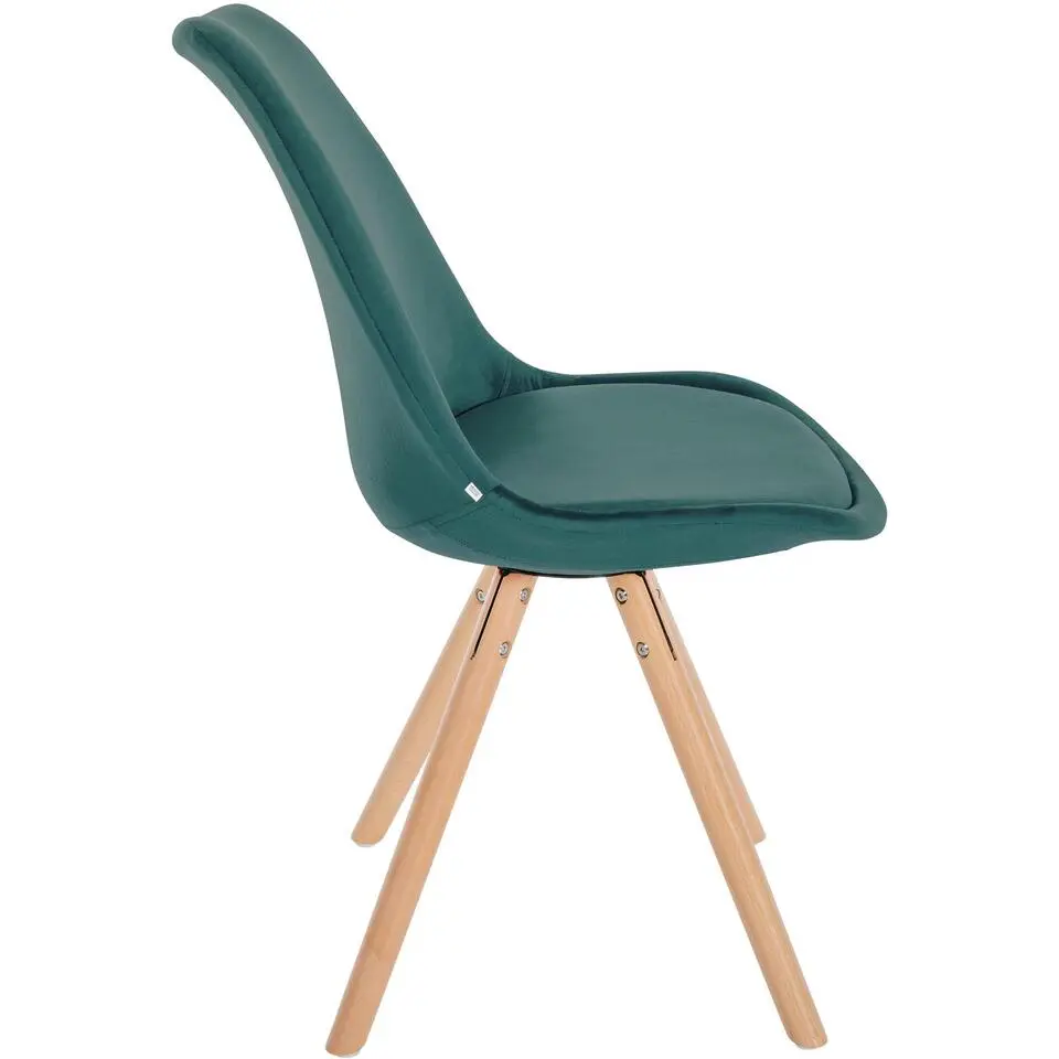CLP Eetkamerstoel Sofia natura (ronde) Frame - Fluweel - groen