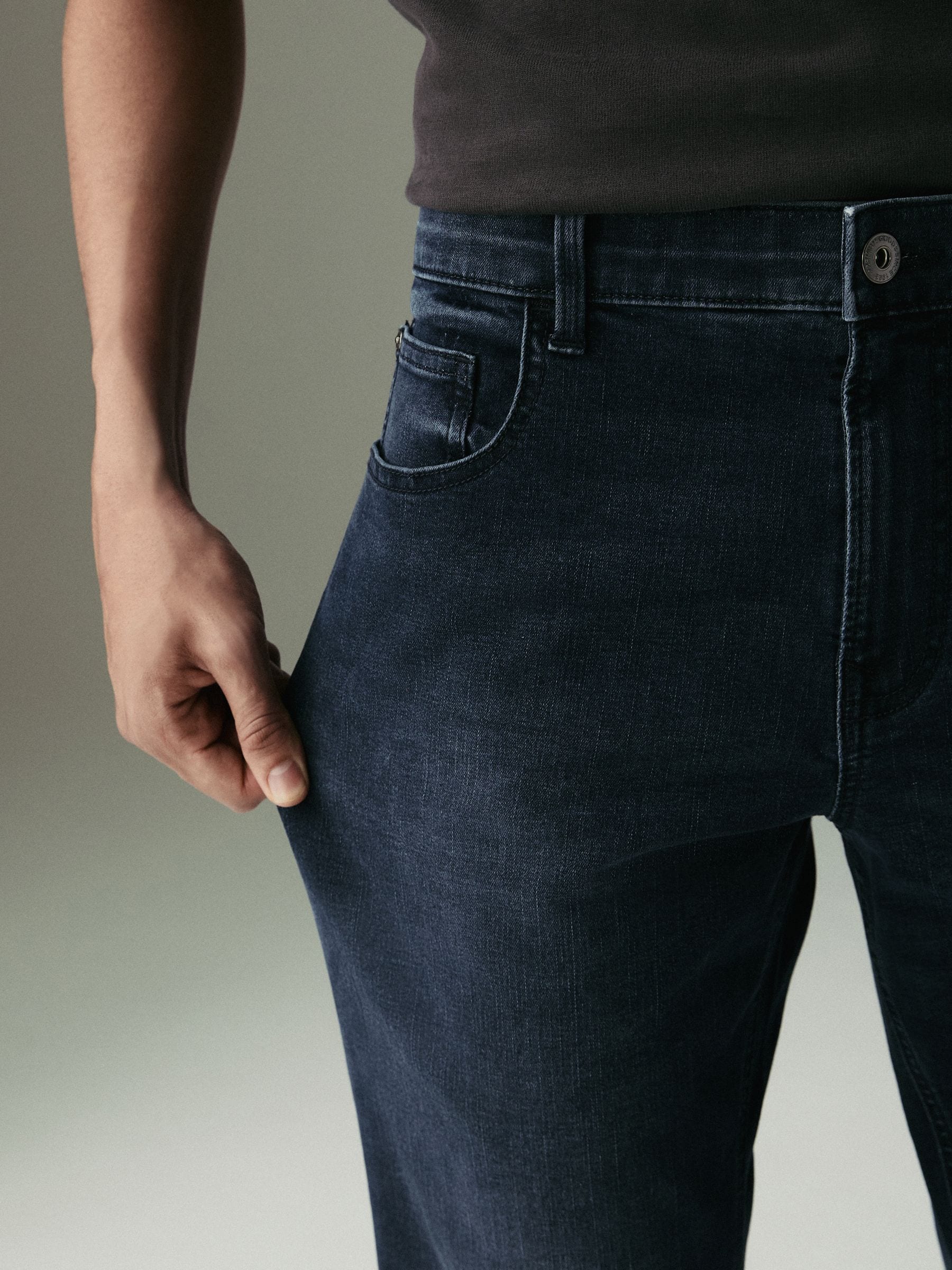 Blauw staal - Enkele - Slim fit klassieke stretchy jeans