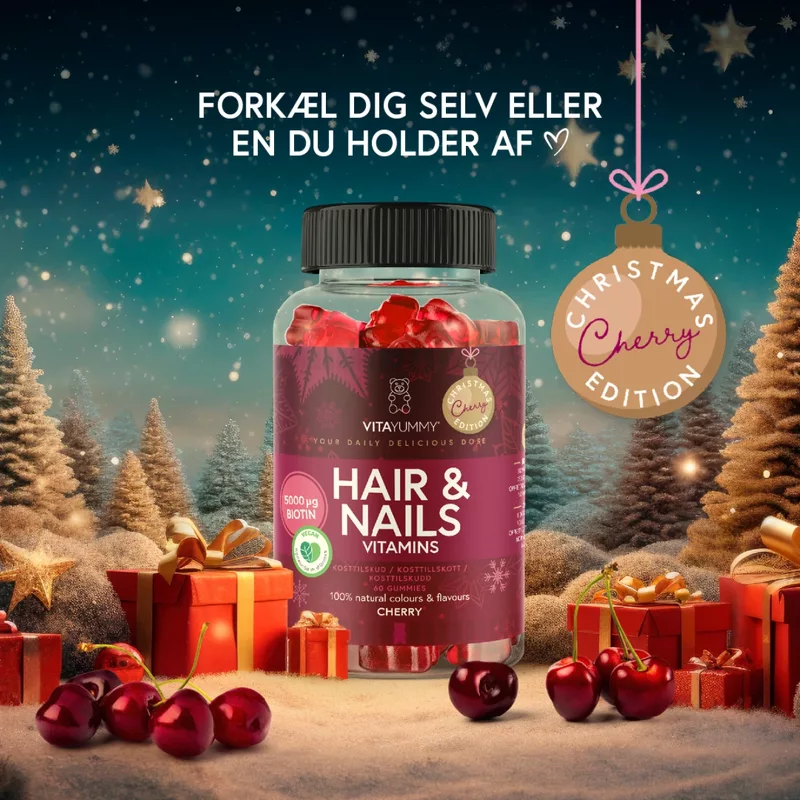 VitaYummy Hair & Nails Cherry Christmas Edition 60 Pieces (Limited Edition)