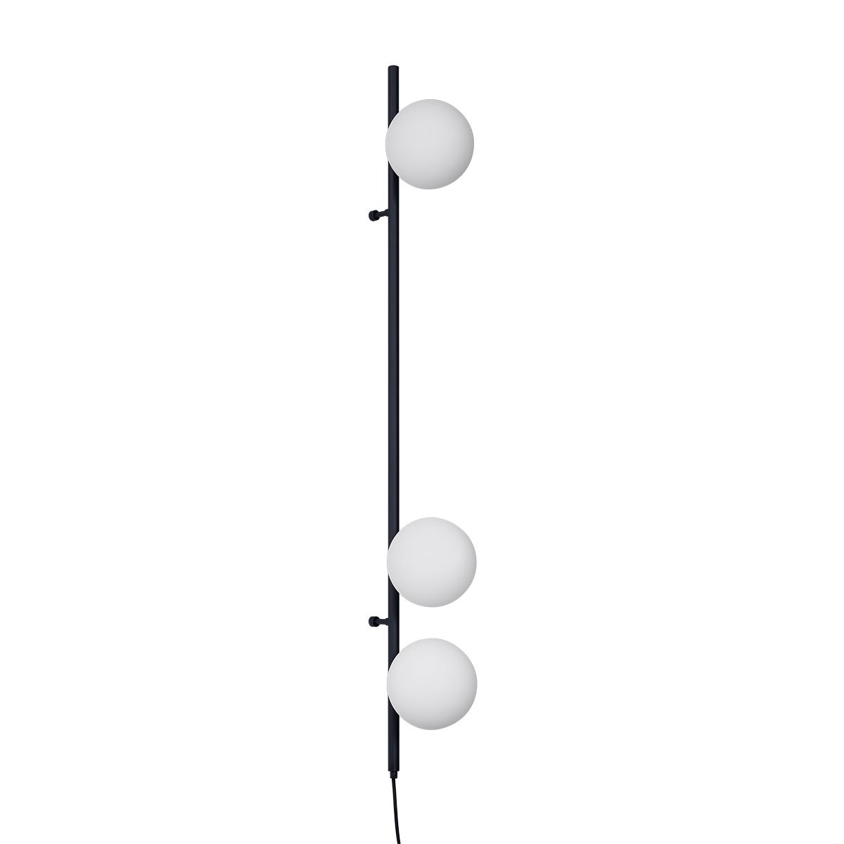 Design wandlamp zwart met mat glas 3-lichts - Vertical