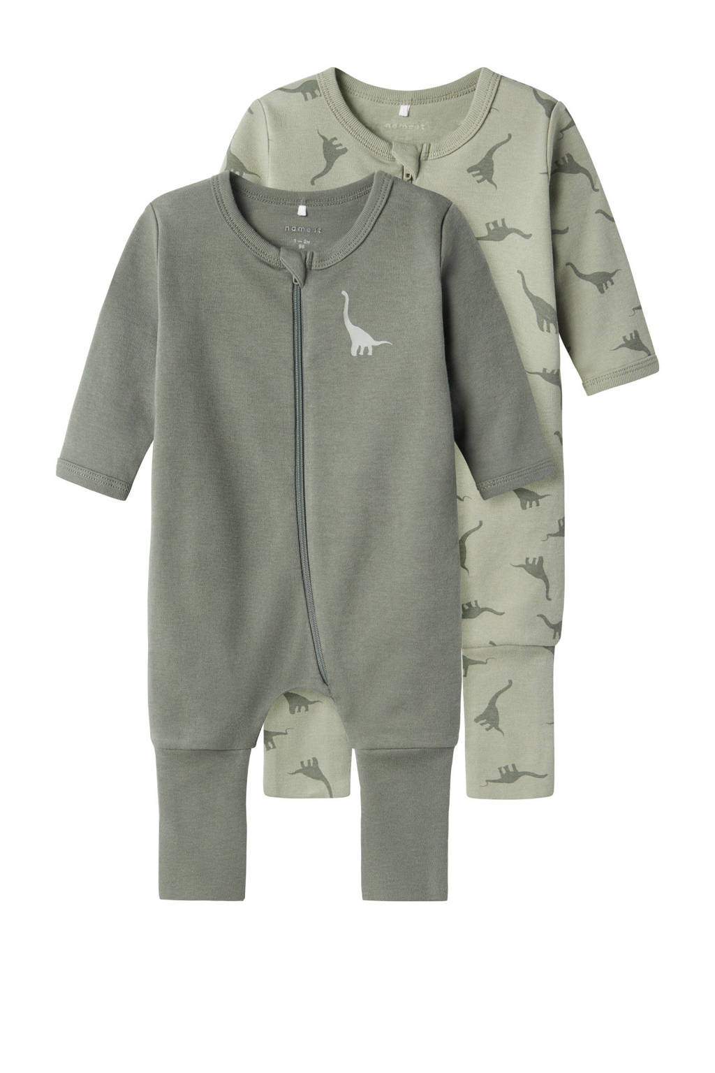 NAME IT pyjama NBMNIGHTSUIT - set van 2 groen