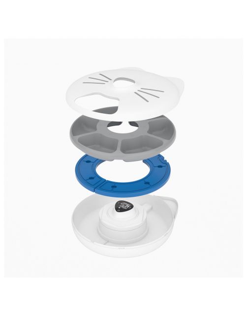 Catit Pixie Smart Feeder - 6 Maaltijden - Voederautomaat - 34x37 cm Wit